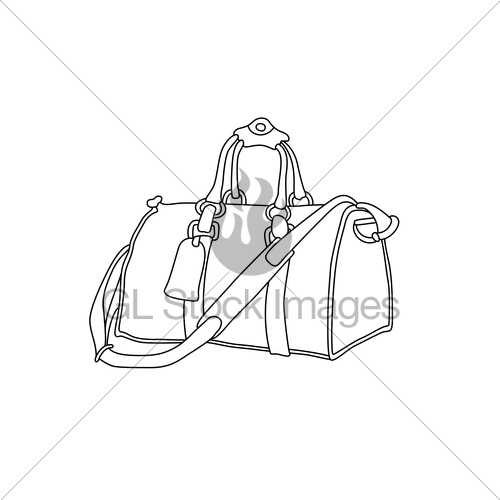 500x500 Vector Illustration Of Travel Bag. Hand Drawn Sketch Suit Gl