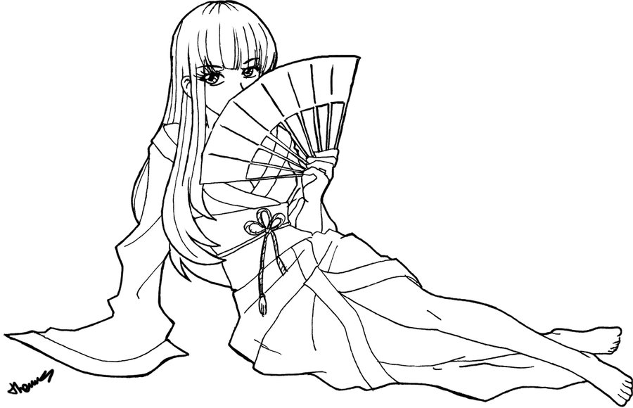 900x580 Hand Fan Girl By Tomalbert