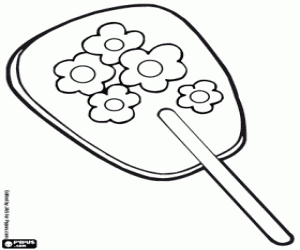 300x250 Traditional Japanese Hand Fan Coloring Page Printable Game