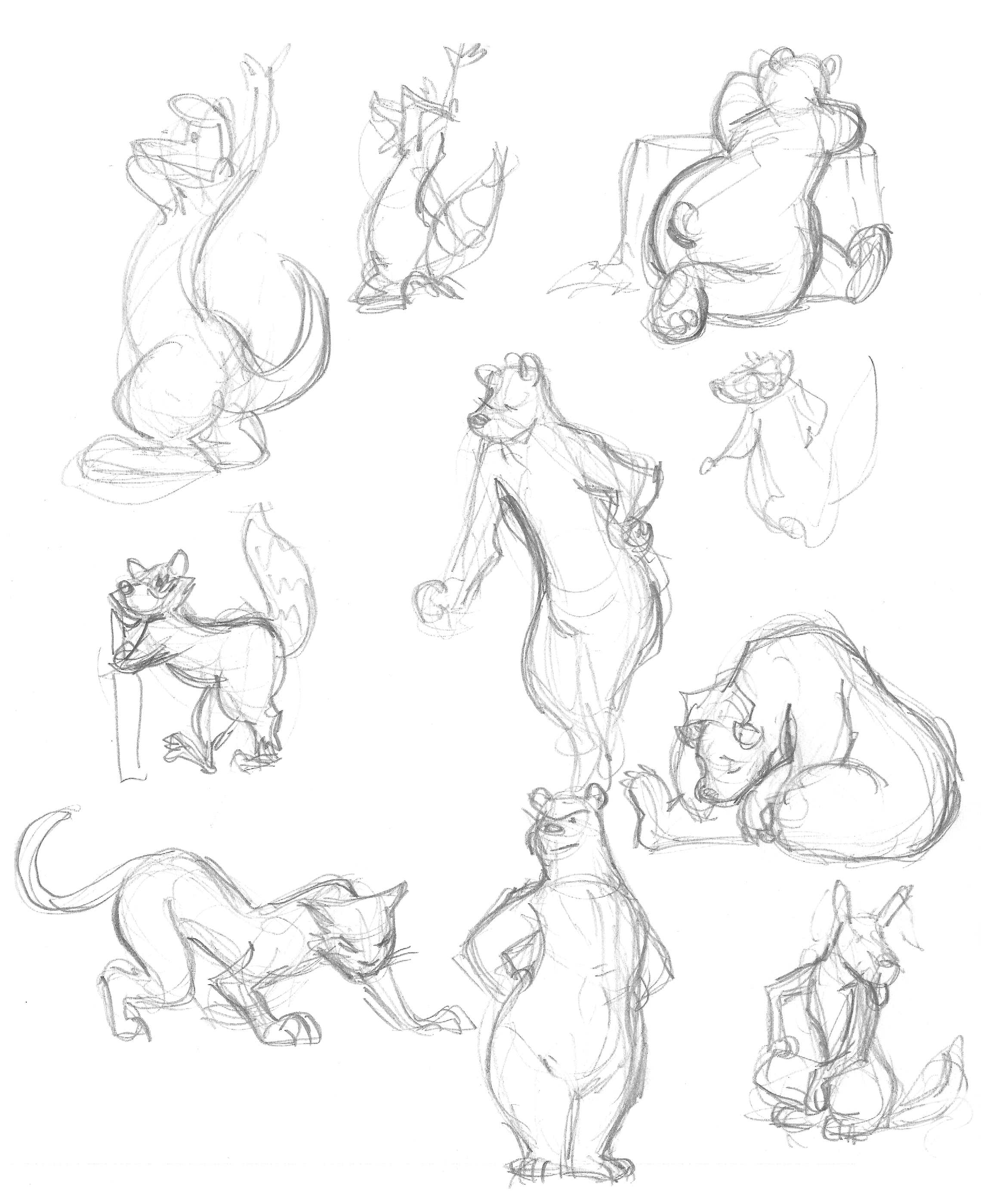 2280x2800 Gesture Drawings As Animals