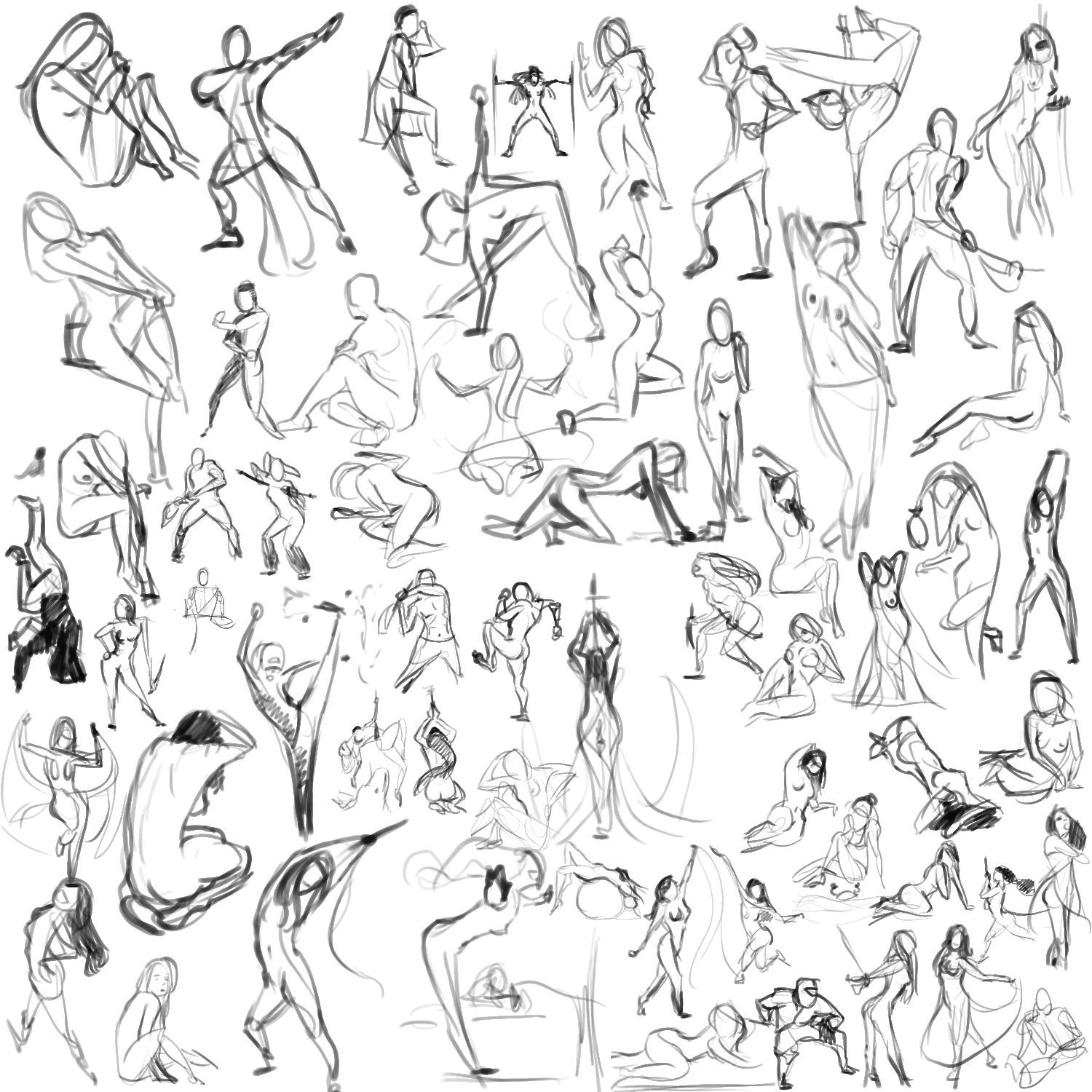 1500x1500 60 60 Second Gesture Drawings By Slyshand