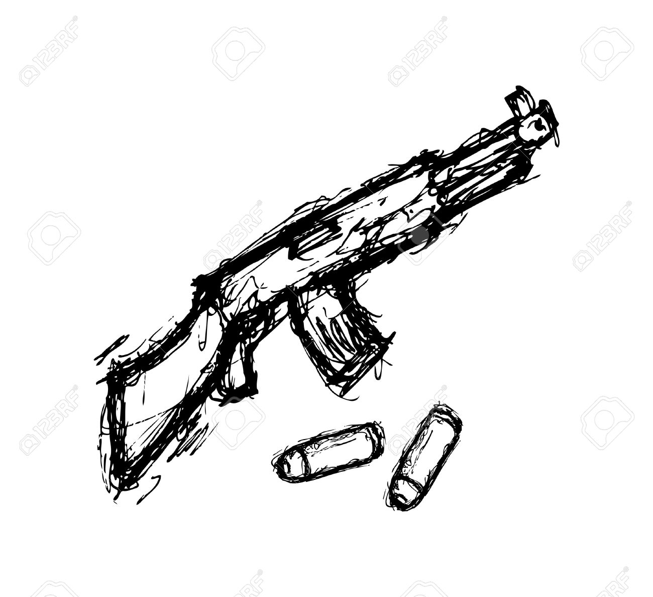 1300x1187 Hand Drawn Gun Royalty Free Cliparts, Vectors, And Stock