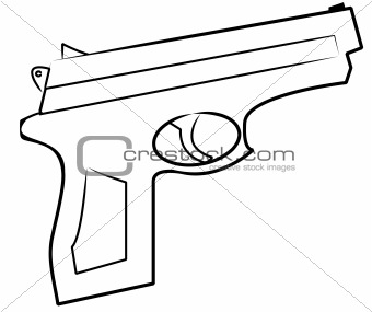 340x285 Image 912615 Outline Of Hand Gun From Crestock Stock Photos