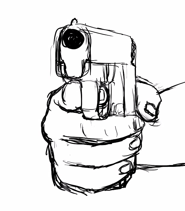 622x707 Simple Gun Drawing