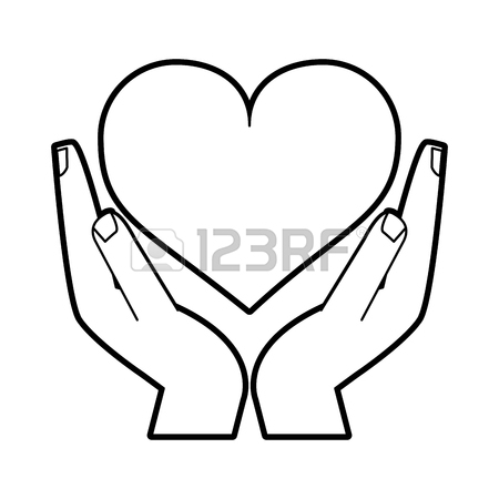 450x450 Hand Holding Heart Icons Set Flat Vector Royalty Free Cliparts