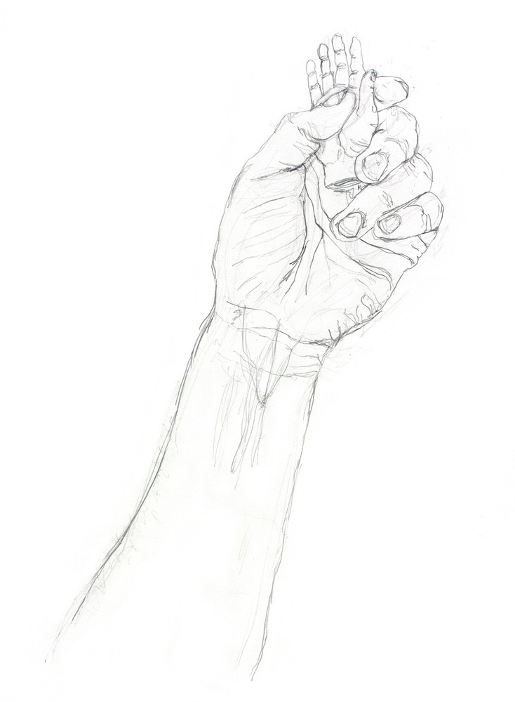 Hand Holding Pencil Drawing