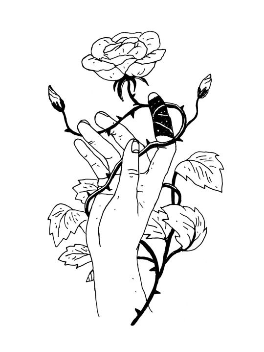 Hand Holding A Rose Drawing at GetDrawings | Free download