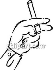 228x300 Hand Holding A Cigarette Royalty Free Clipart Picture