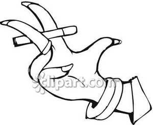 300x247 Woman's Hand Holding A Cigarette Royalty Free Clipart Picture
