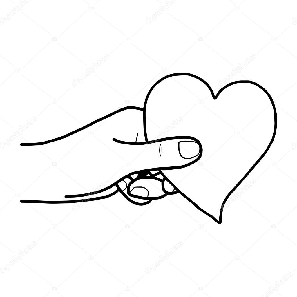 1024x1024 Illustration Vector Hand Draw Doodles Of Hand Holding Heart