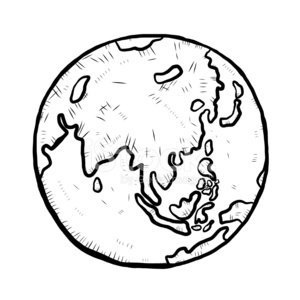 300x300 Earth Cartoon Hand Drawn Stock Vectors