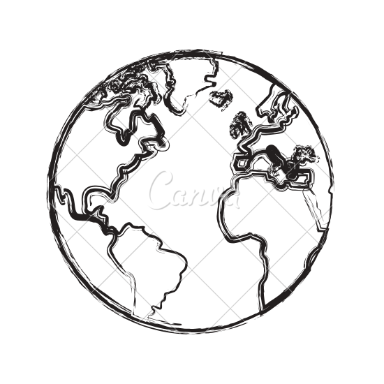 550x550 Sketch Globe Earth Map Icon