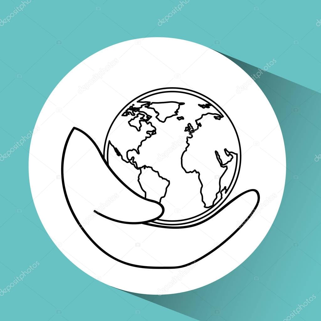1024x1024 Hand Holding Globe World Care Icon Graphic Stock Vector