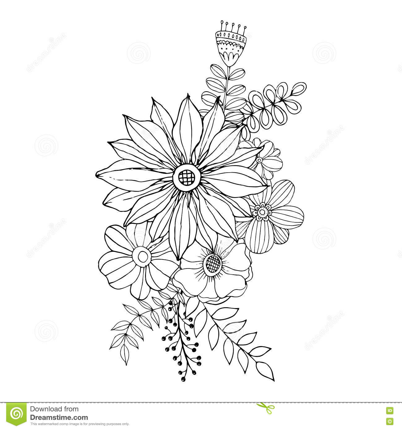 1300x1390 Free Hand Flower Drawings Speed Drawing Freehand Flower Of Life