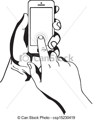 367x470 Holding A Phone Clipart