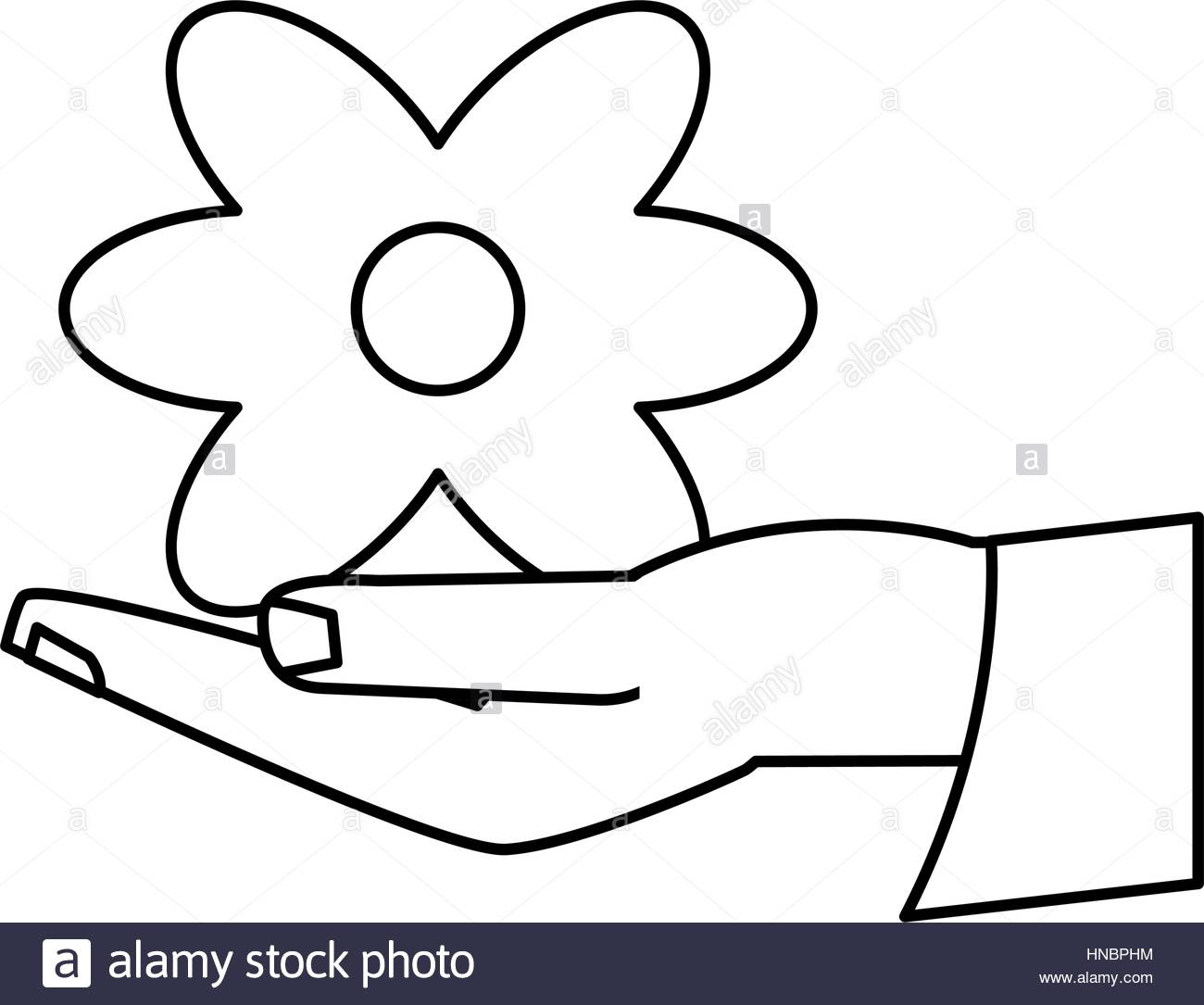 1300x1085 Women Day Hand Holding Flower Thin Line Vector Illustration Eps 10