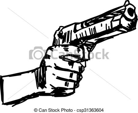 450x369 Drawn Gun Hand Drawing