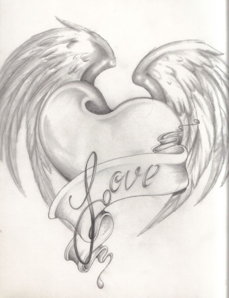 736x957 Drawn Hearts Pencil Art