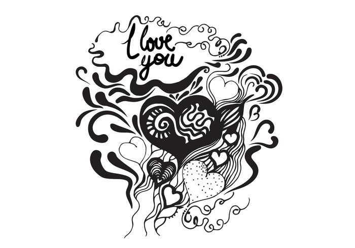 700x490 Hand Drawn Heart Vector Poster