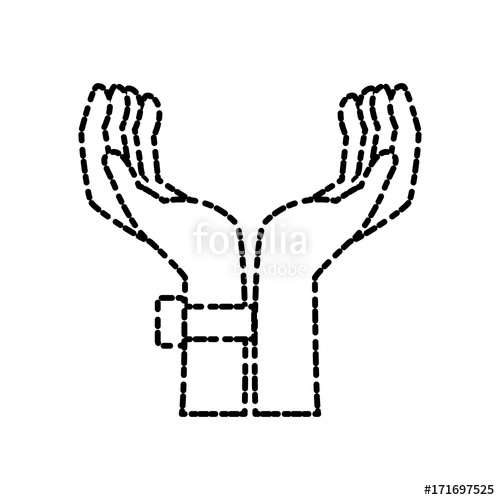 500x500 Hands Holding Something Icon Vector Illustration Graphic Design