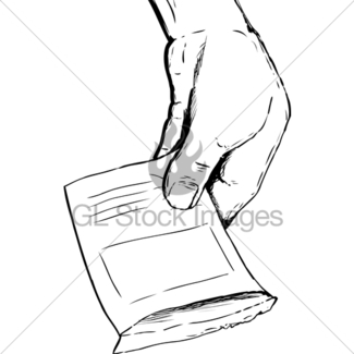 325x325 Outline Drawing Of Hand Holding Charcoal Block Gl Stock Images