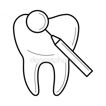 450x450 Tooth And Dental Mirror Icon, Vector Illustration Stock Vector