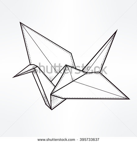 450x470 Drawn Origami Drawing