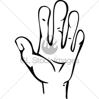 325x325 Cartoon Hand Line Drawing 4 Fingers Gl Stock Images