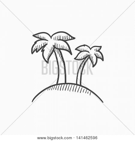 450x470 Two Palm Trees On Island Vector Vector Amp Photo Bigstock