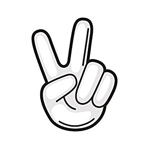 300x300 Black And White Peace Sign Emoji Icon Vinyl Decal