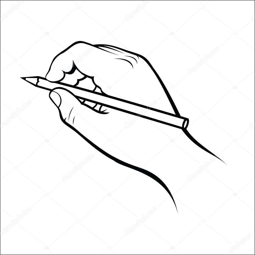 1024x1024 Hand Holding Pencil Stock Vector Fxm73