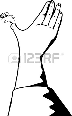 280x450 Outline Cartoon Of Single Hand Reaching Out Royalty Free Cliparts