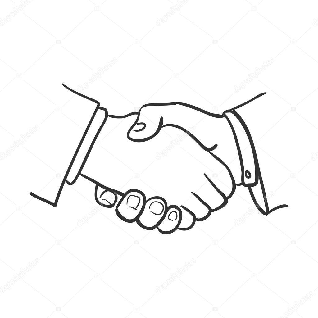 1024x1024 Hand Draw Doodle Handshake Stock Vector Netkoff