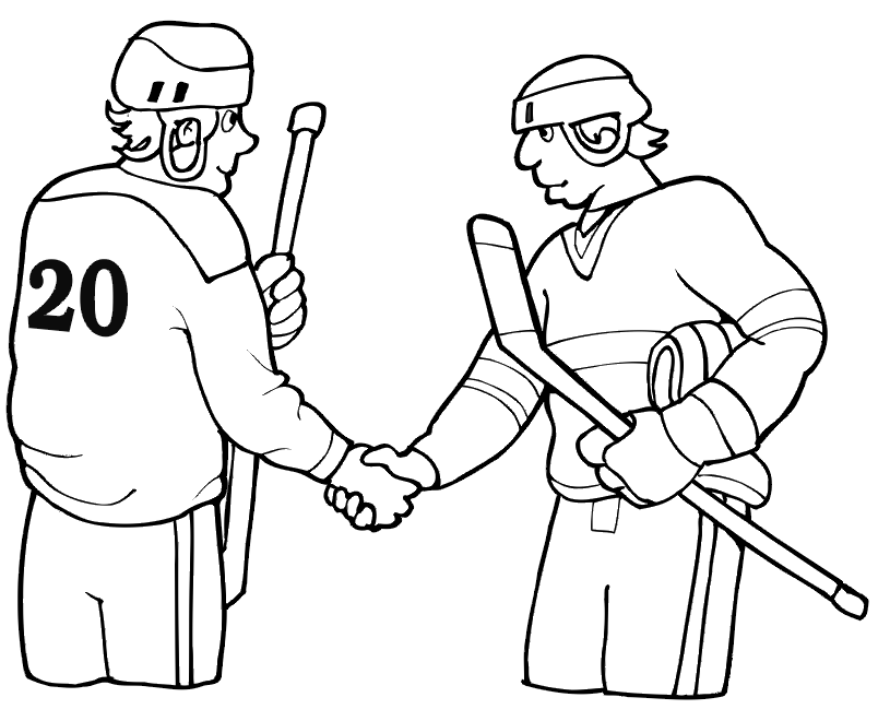 815x660 Hockey Coloring Pages Shaking Hand