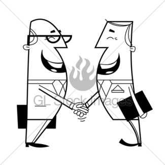 325x325 Shaking Hands Cartoon Illustration. Gl Stock Images