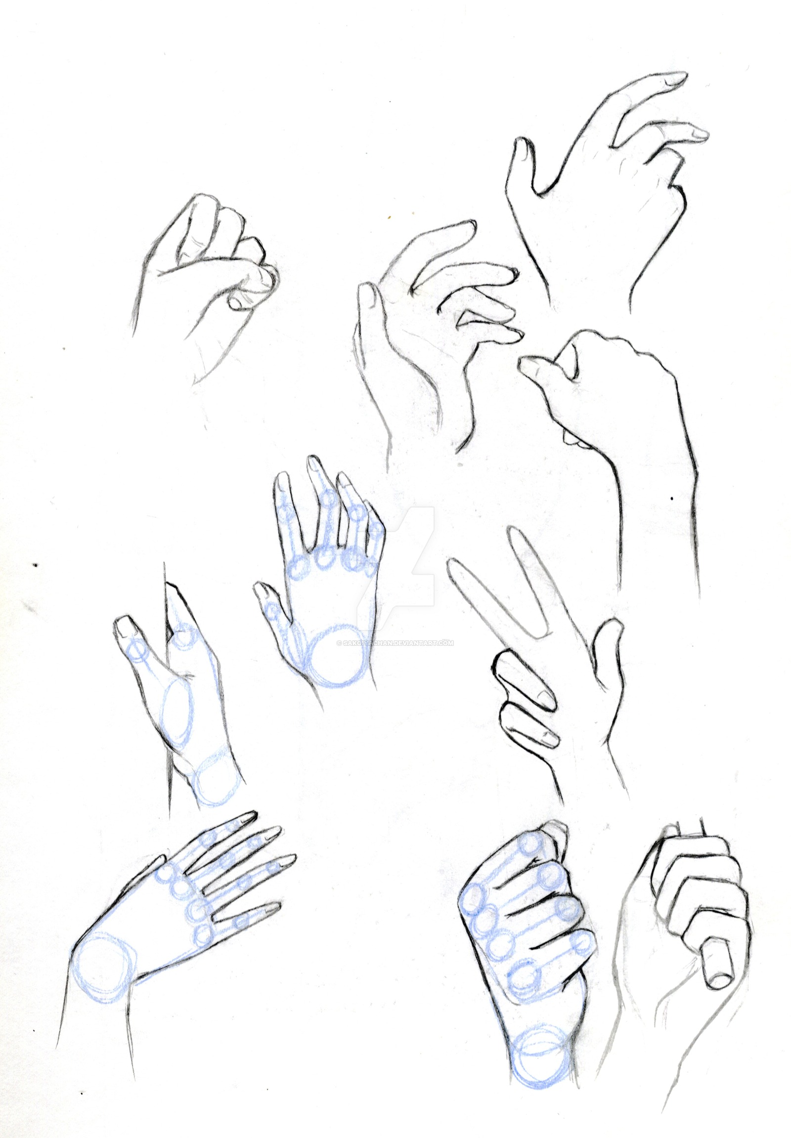 1600x2303 Hand Practice Sketches(Mini Tutorial) By Sakoiyachan
