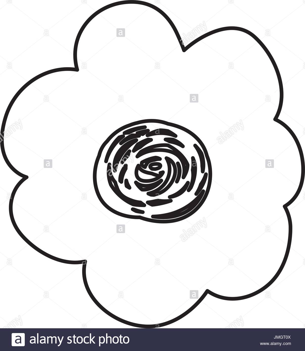 1207x1390 Sketch Contour Of Hand Drawing Flower Stock Vector Art