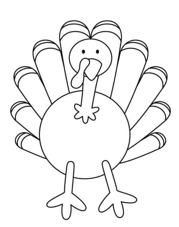 607x769 Turkey Drawing Template