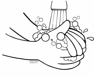 300x247 Hand Washing Coloring Page