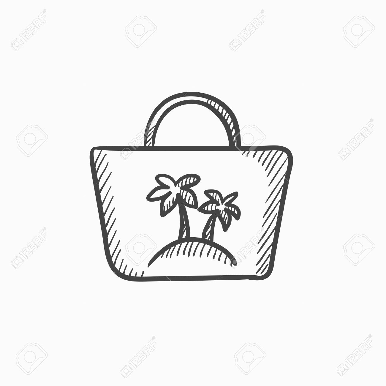1300x1300 Beach Bag Vector Sketch Icon Isolated On Background. Hand Drawn