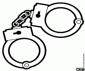 300x250 Handcuffs Coloring Pages Hand Coloring Page