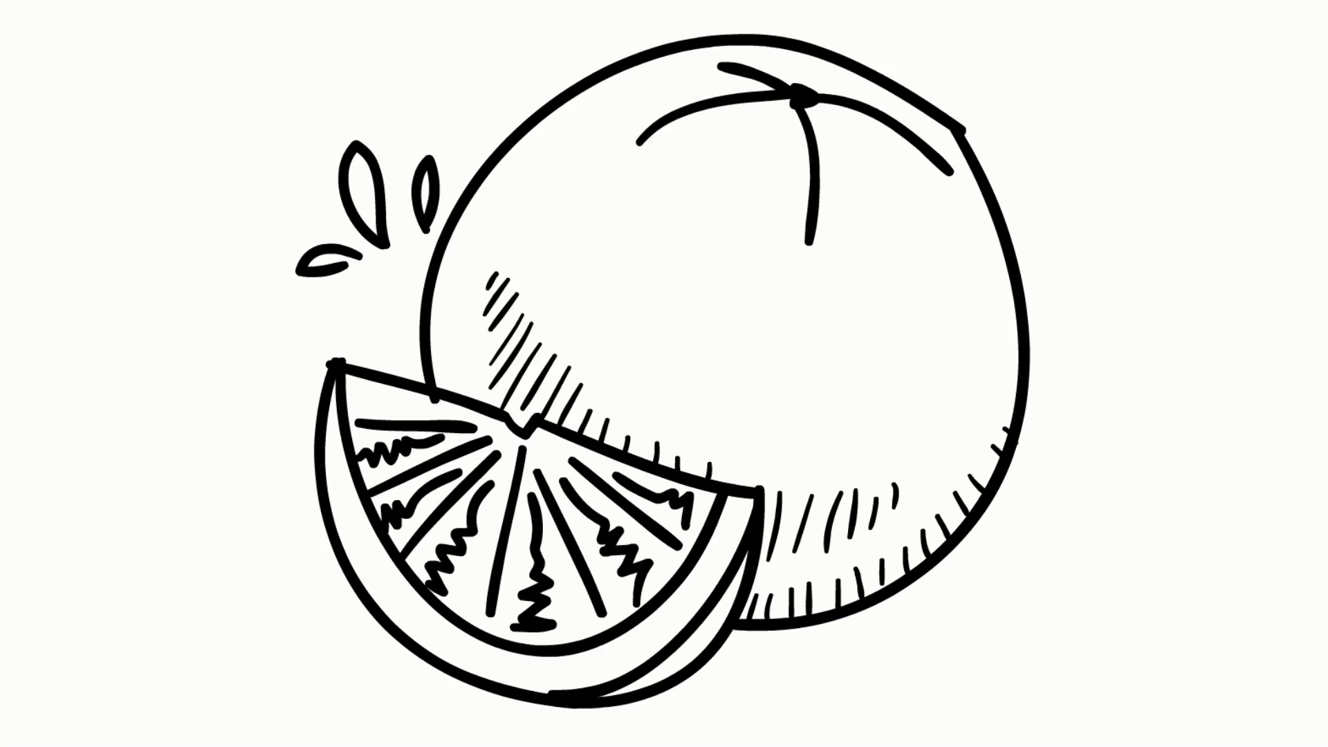 1920x1080 Orange Fruit Hand Drawing Illustration Animation With Transparent