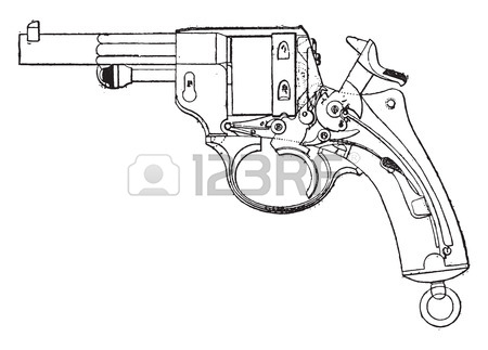 450x323 Gun Revolver, Model 1873, View From The Deck, Vintage Engraved