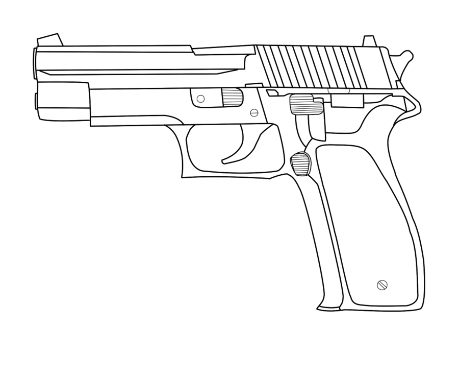 900x734 Drawings Of Guns And Handguns