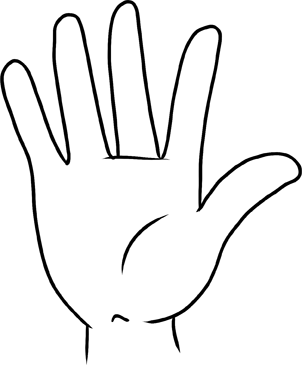 302x365 Drawn Finger Hand Palm