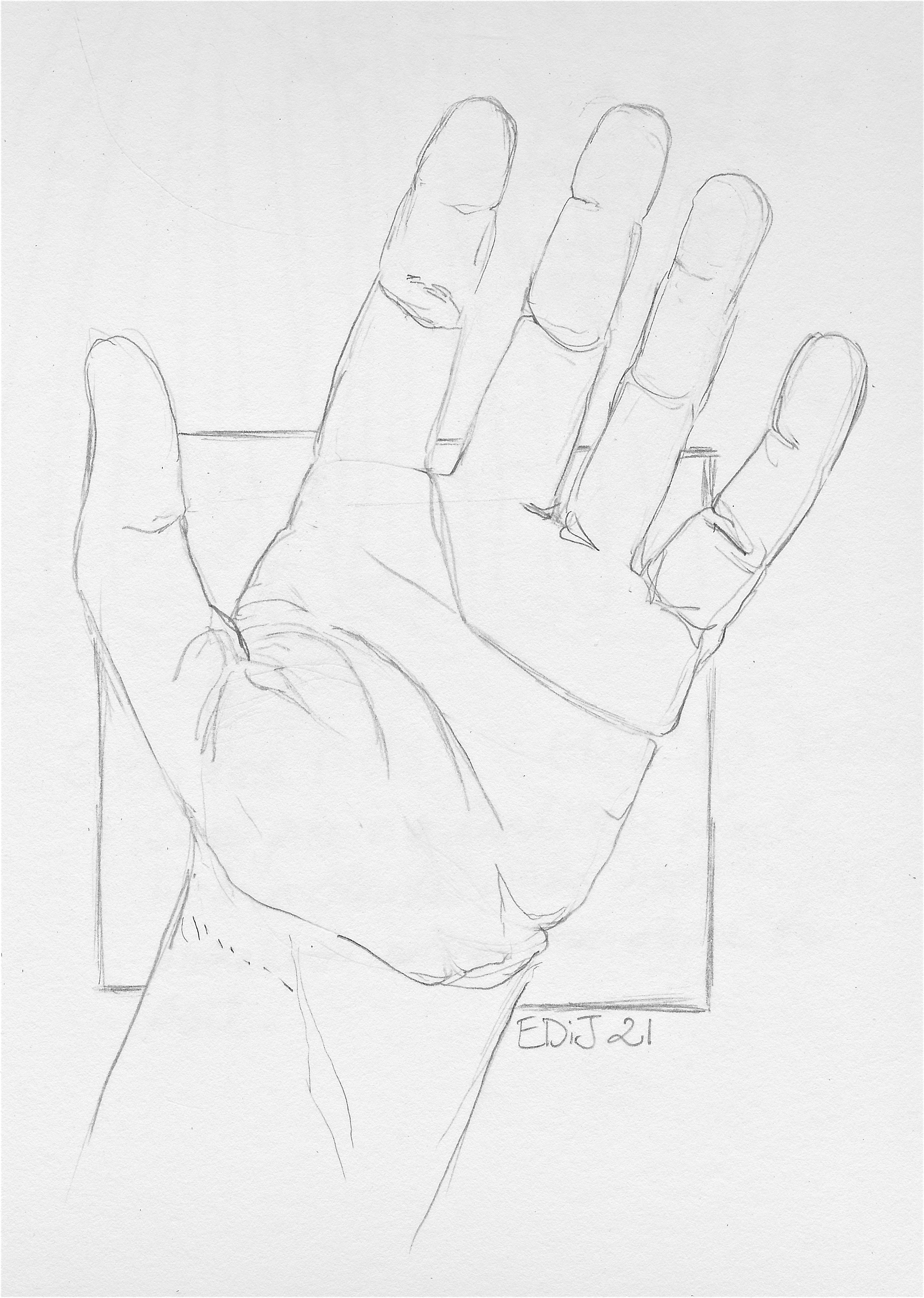 3057x4294 Drawn Hand Gesture Left Hand Drawing