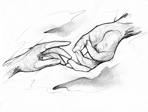 500x379 Hands Sketch (Confess Show) Print