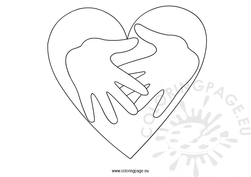 842x595 Hands And Heart Template Coloring Page