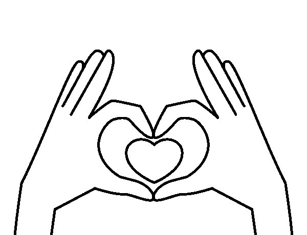 600x460 Heart With Hands Coloring Page