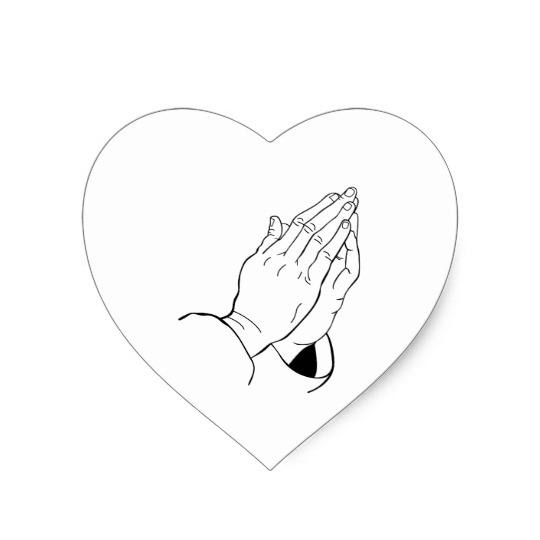 540x540 Praying Hands Heart Sticker